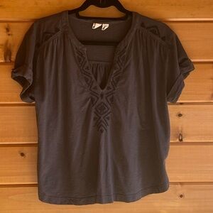 Roxy Gray Crop Oversized Top Medium